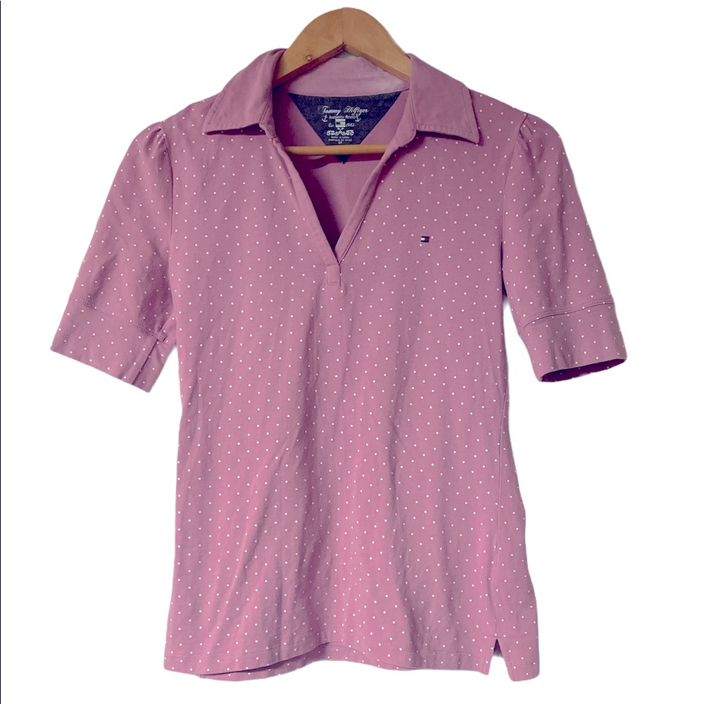 😍 Tommy Hilfiger Adorbs polka dot liliac polo